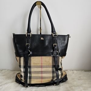 BURBERRY House Check Bridle CalfskinTote Bag